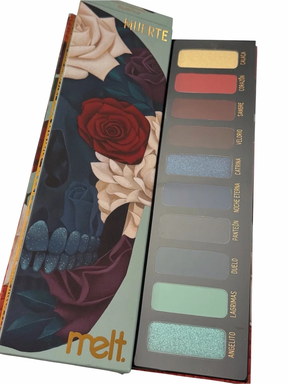 Melt Cosmetics MUERTE Eyeshadow Palette NEW Jewel Tones Luxury Gothic Skull Art